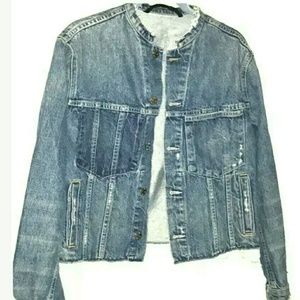 NWT Helmet Lang Distressed Denim Jacket, Sz. Small